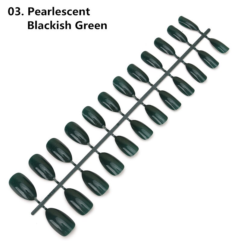 24pcs Detachable Oval Waterdrop Coffin Fake Nail Art Tip French Acrylic Full Cover Tips Set DIY Manicure Extension Tools