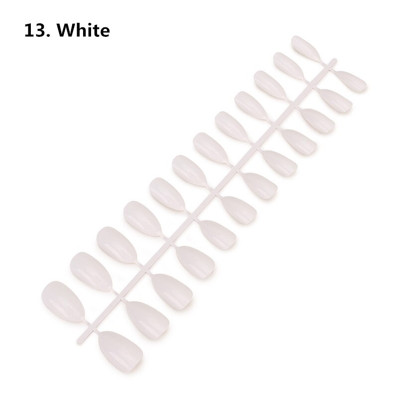 24pcs Detachable Oval Waterdrop Coffin Fake Nail Art Tip French Acrylic Full Cover Tips Set DIY Manicure Extension Tools