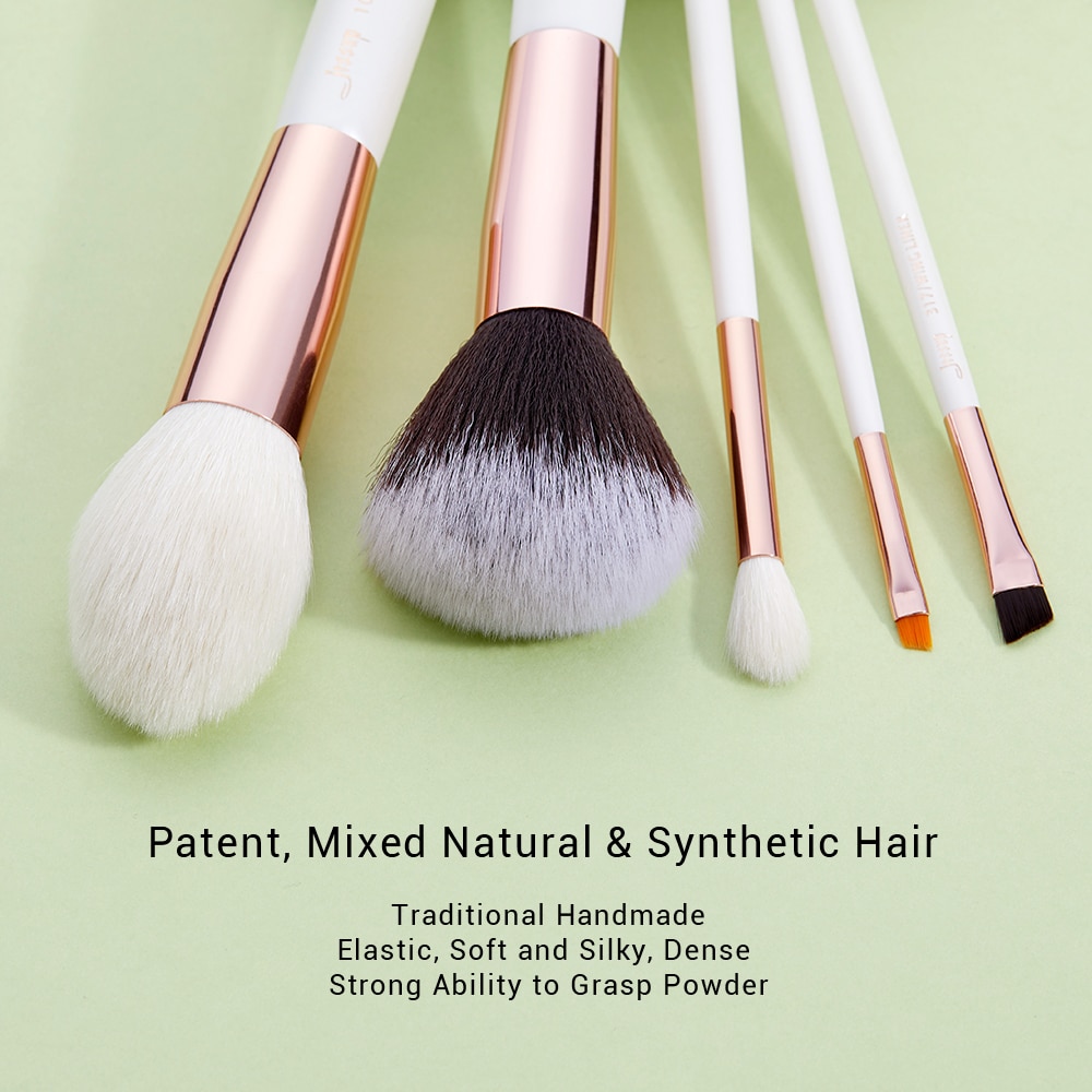Jessup Makeup brushes set 6-25pcs Pearl White / Rose Gold Professional Make up brush Natural hair Foundation Powder Blushes Jessup Makeup brushes set 6-25pcs Pearl White / Rose Gold Professional Make up brush Natural hair Foundation Powder Blushes