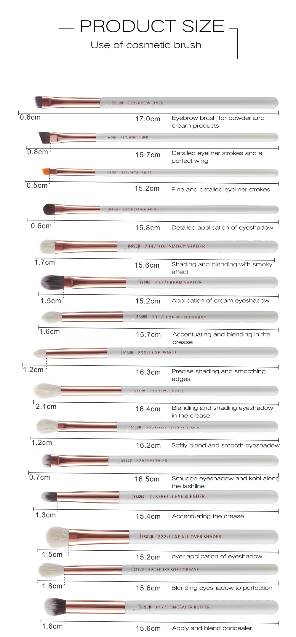 Jessup Makeup brushes set 6-25pcs Pearl White / Rose Gold Professional Make up brush Natural hair Foundation Powder Blushes Jessup Makeup brushes set 6-25pcs Pearl White / Rose Gold Professional Make up brush Natural hair Foundation Powder Blushes
