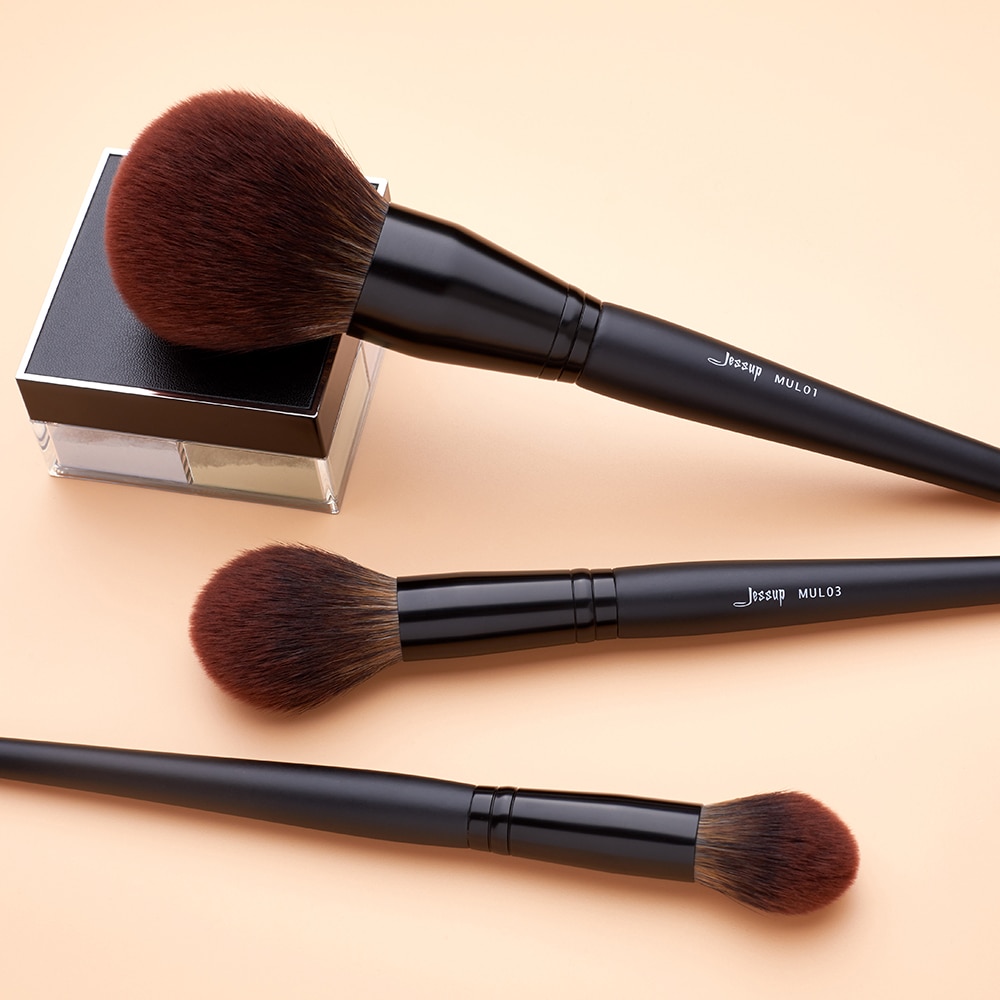 Jessup Makeup brushes brushes Phantom Black 3-21pcs Foundation brush Powder Concealer Eyeshadow Synthetic hair