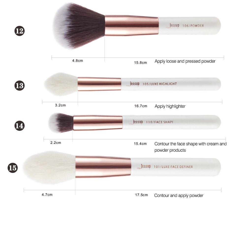 Jessup Beauty Makeup Brushes Kit 15pcs Natural-synthetic Hair pinceau maquillage Blending Powder Liner Cosmetics Tool T222 Jessup Beauty Makeup Brushes Kit 15pcs Natural-synthetic Hair pinceau maquillage Blending Powder Liner Cosmetics Tool T222