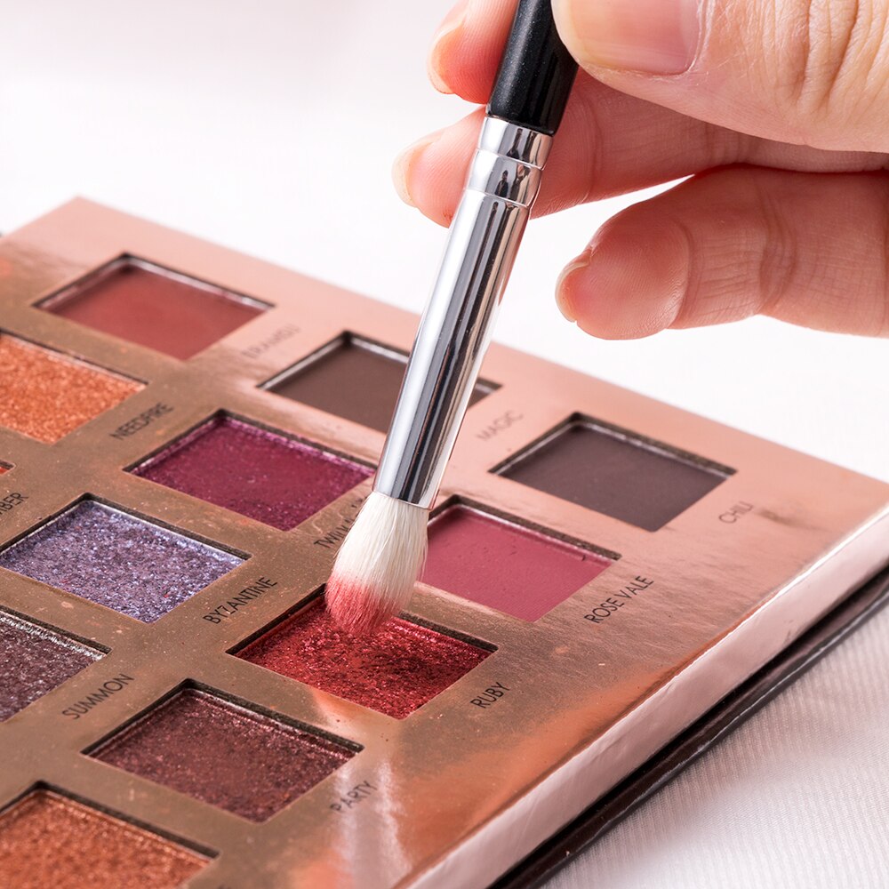 BEILI Black 15Pcs Makeup brushes Natural Goat Pony hair Eye shadow Blending Eyeliner Eyebrow Smokey shade brush set