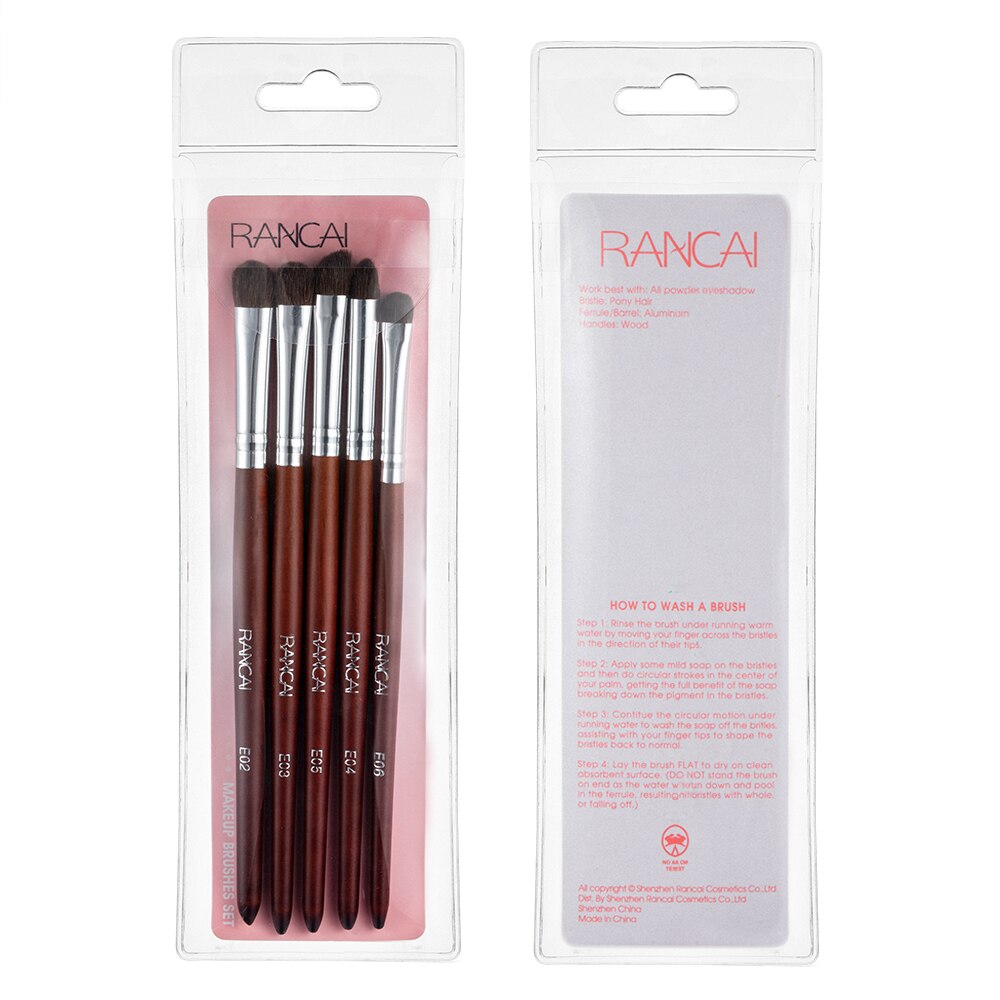 RANCAI Eyeshadow Brush 3/5PCS Makeup Brushes Blending Eyebrow Brush Nature Bristles Horse Hair Eye Shadow Brush Set