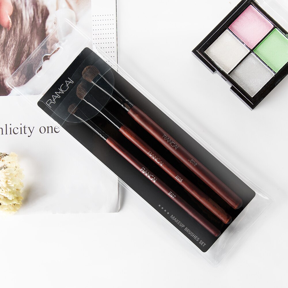 RANCAI Eyeshadow Brush 3/5PCS Makeup Brushes Blending Eyebrow Brush Nature Bristles Horse Hair Eye Shadow Brush Set