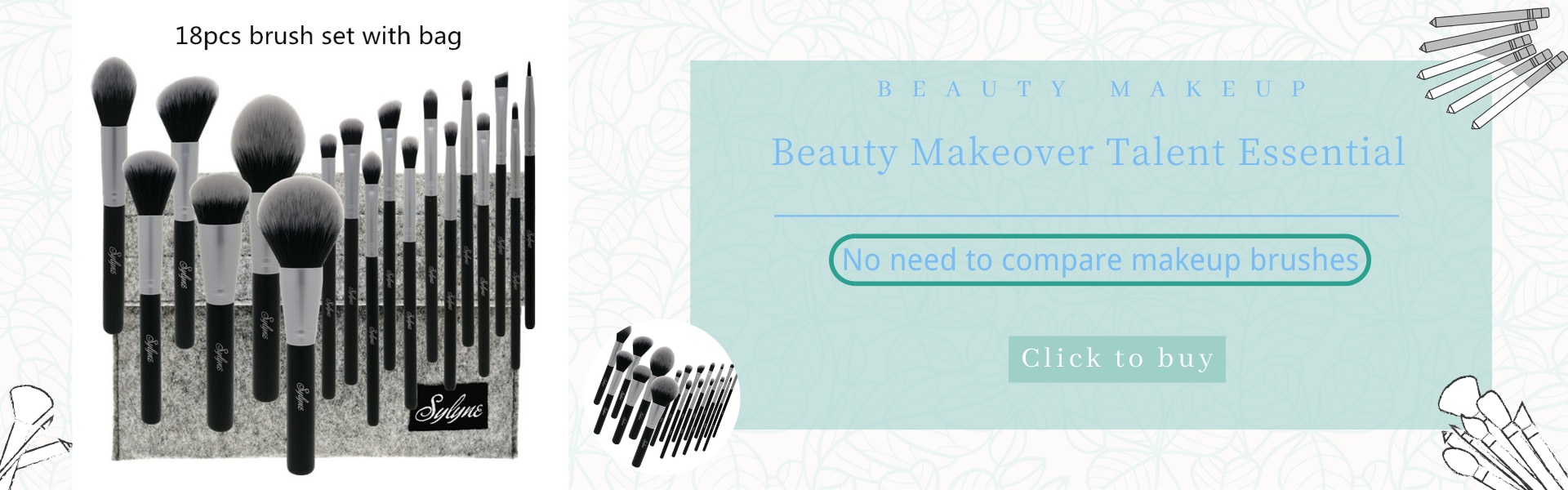 Sylyne 15pcs makeup brush set synthetic hair eye brow shadow liner make up brush kit tools eye professional makeup brushes