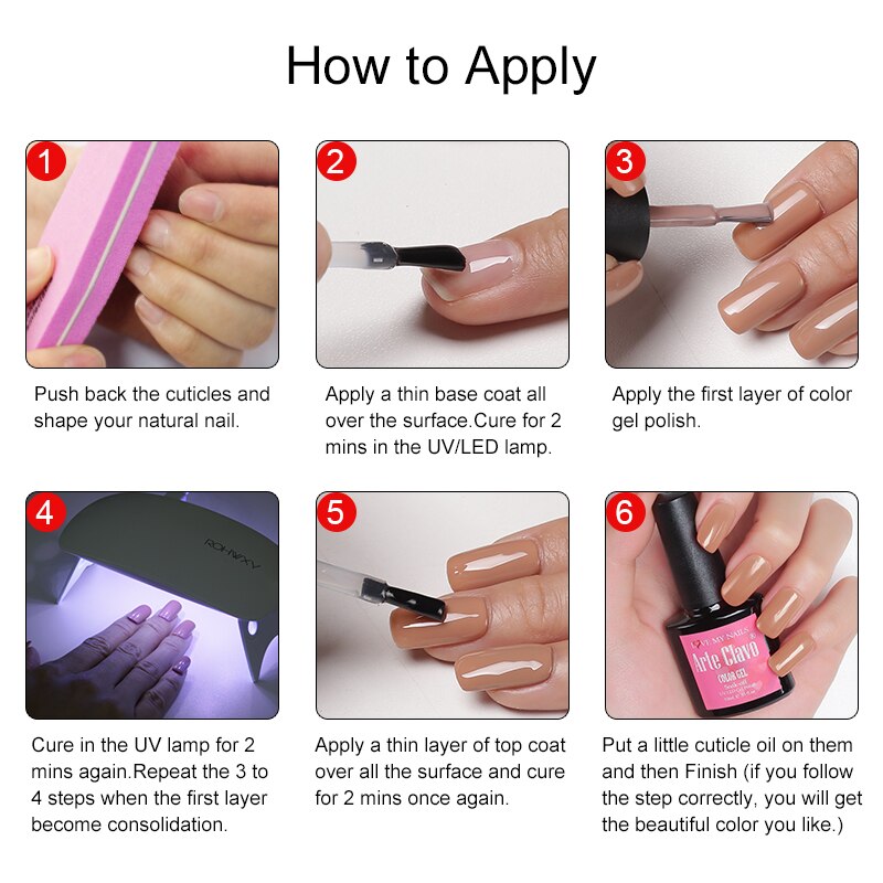 Arte Clavo 8ml Nail Polish Nail Gel Soak off LED UV Hybrid Gel Lacquer Nail Primer Gel Varnish Red Pink Glitter Nail Makeup