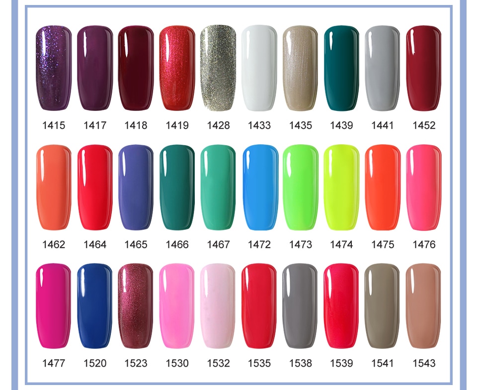 Arte Clavo 8ml Nail Polish Nail Gel Soak off LED UV Hybrid Gel Lacquer Nail Primer Gel Varnish Red Pink Glitter Nail Makeup