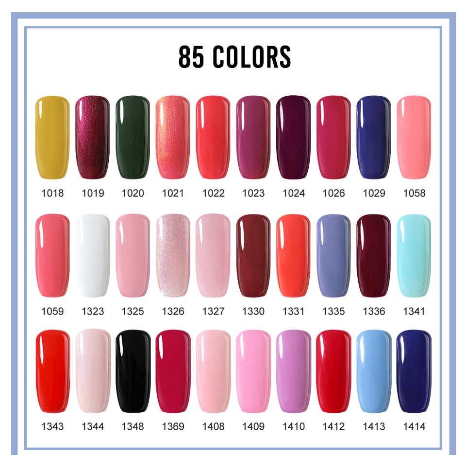 Arte Clavo 8ml Nail Polish Nail Gel Soak off LED UV Hybrid Gel Lacquer Nail Primer Gel Varnish Red Pink Glitter Nail Makeup