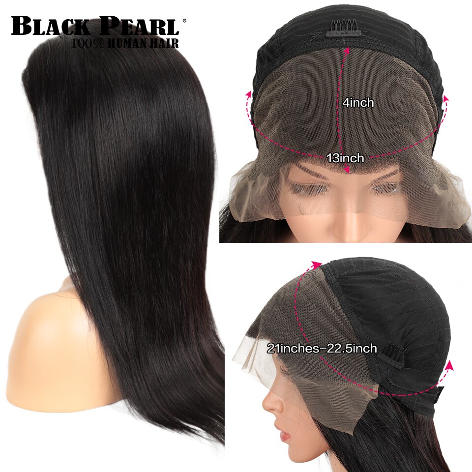 Black Pearl Brazilian Wig 13*4 Straight Lace Front Human Hair Wigs 30 Inch Human Hair Wigs For Women Pre Plucked 150% Density