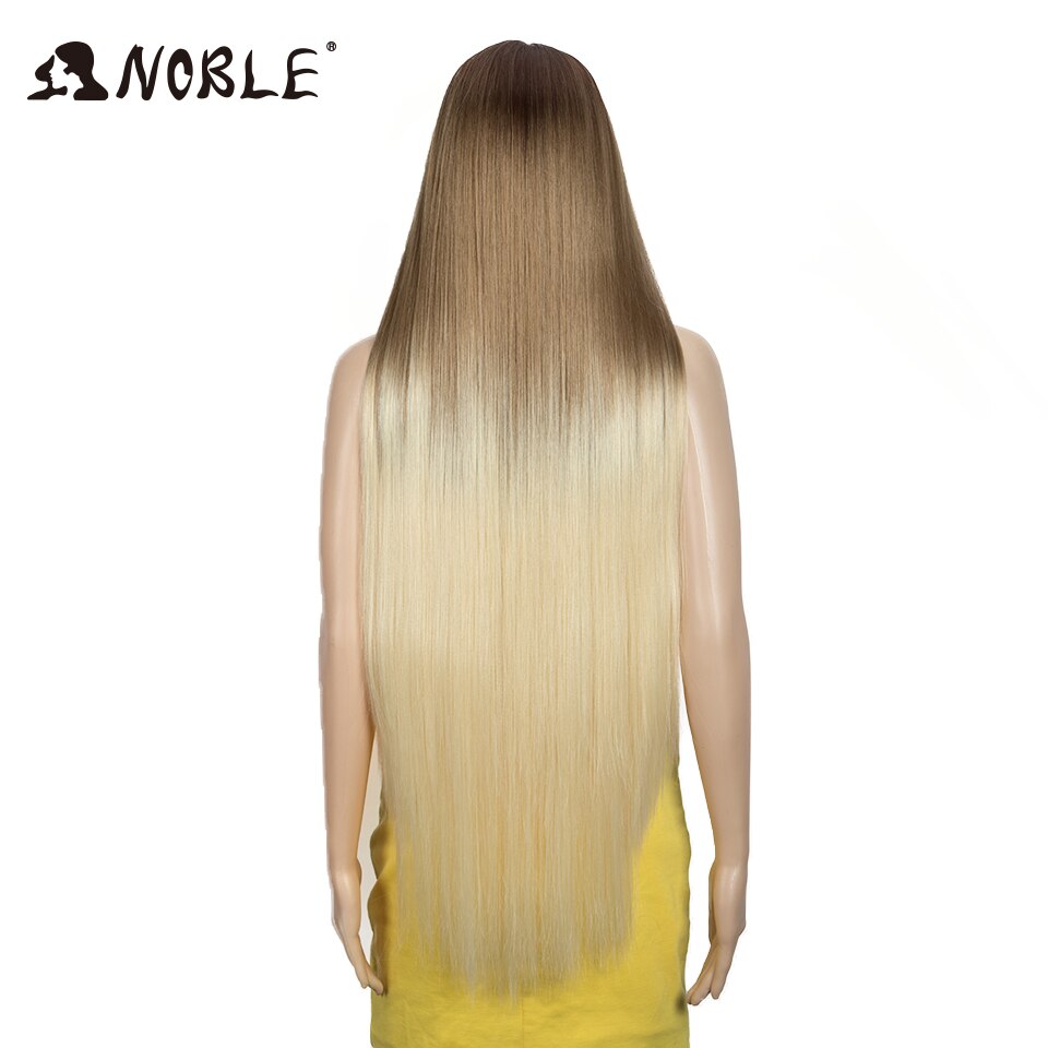Noble Cosplay Wigs For Black Women Straight Synthetic Lace Front Hair 38 Inch Ombre Lace Front Wig Cosplay Blonde Lace Front Wig