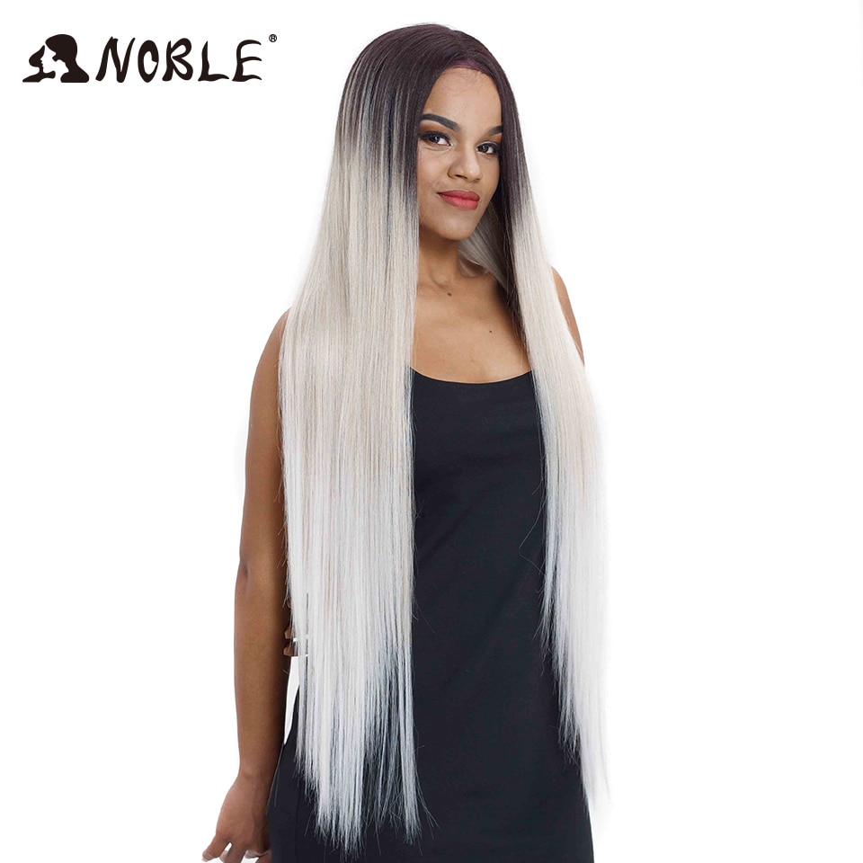 Noble Cosplay Wigs For Black Women Straight Synthetic Lace Front Hair 38 Inch Ombre Lace Front Wig Cosplay Blonde Lace Front Wig