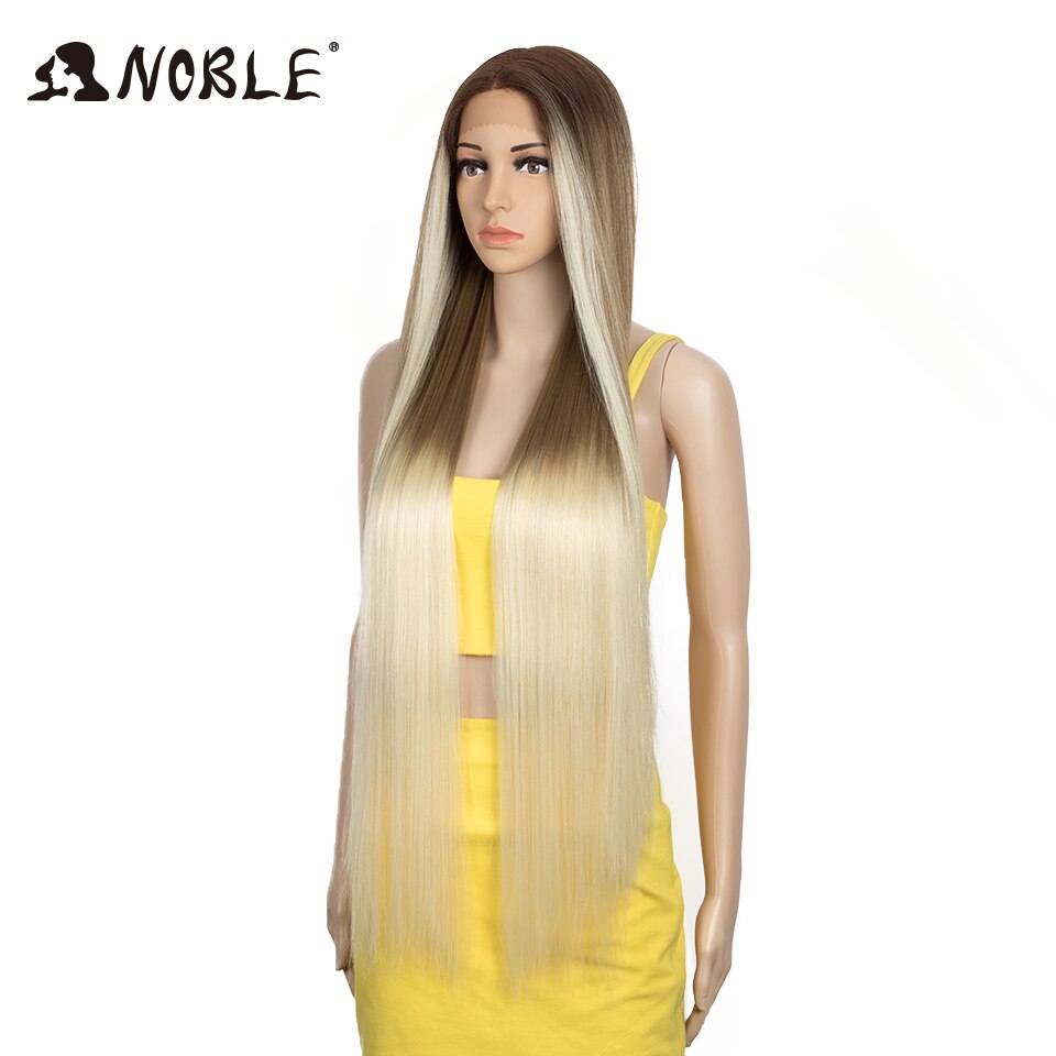 Noble Cosplay Wigs For Black Women Straight Synthetic Lace Front Hair 38 Inch Ombre Lace Front Wig Cosplay Blonde Lace Front Wig