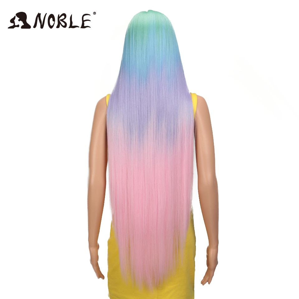 Noble Cosplay Wigs For Black Women Straight Synthetic Lace Front Hair 38 Inch Ombre Lace Front Wig Cosplay Blonde Lace Front Wig