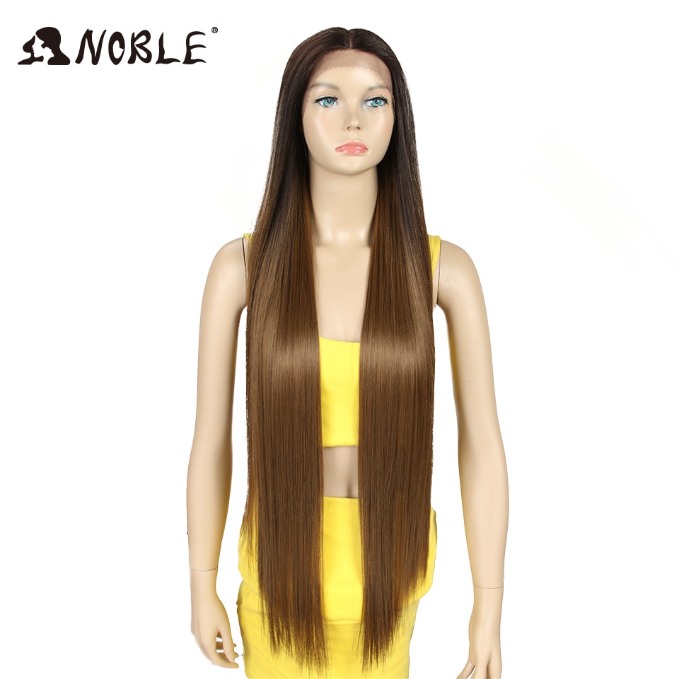 Noble Cosplay Wigs For Black Women Straight Synthetic Lace Front Hair 38 Inch Ombre Lace Front Wig Cosplay Blonde Lace Front Wig