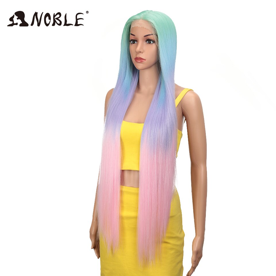 Noble Cosplay Wigs For Black Women Straight Synthetic Lace Front Hair 38 Inch Ombre Lace Front Wig Cosplay Blonde Lace Front Wig