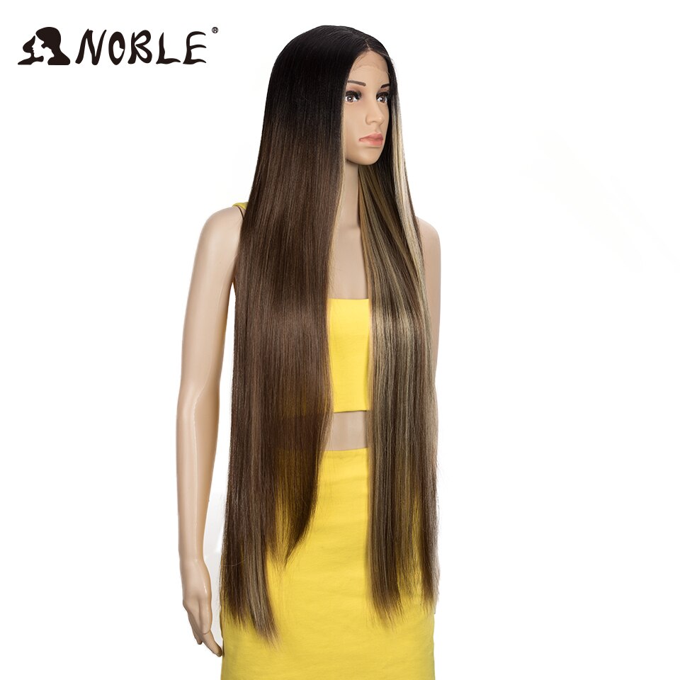 Noble Cosplay Wigs For Black Women Straight Synthetic Lace Front Hair 38 Inch Ombre Lace Front Wig Cosplay Blonde Lace Front Wig