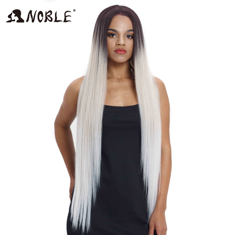 Noble Cosplay Wigs For Black Women Straight Synthetic Lace Front Hair 38 Inch Ombre Lace Front Wig Cosplay Blonde Lace Front Wig