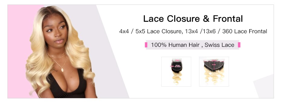 Facebeauty 1B/613 Honey Blonde Brazilian Straight Remy Human Hair 3 Bundles with Lace Closure,Blonde Ombre Bundles with Closure