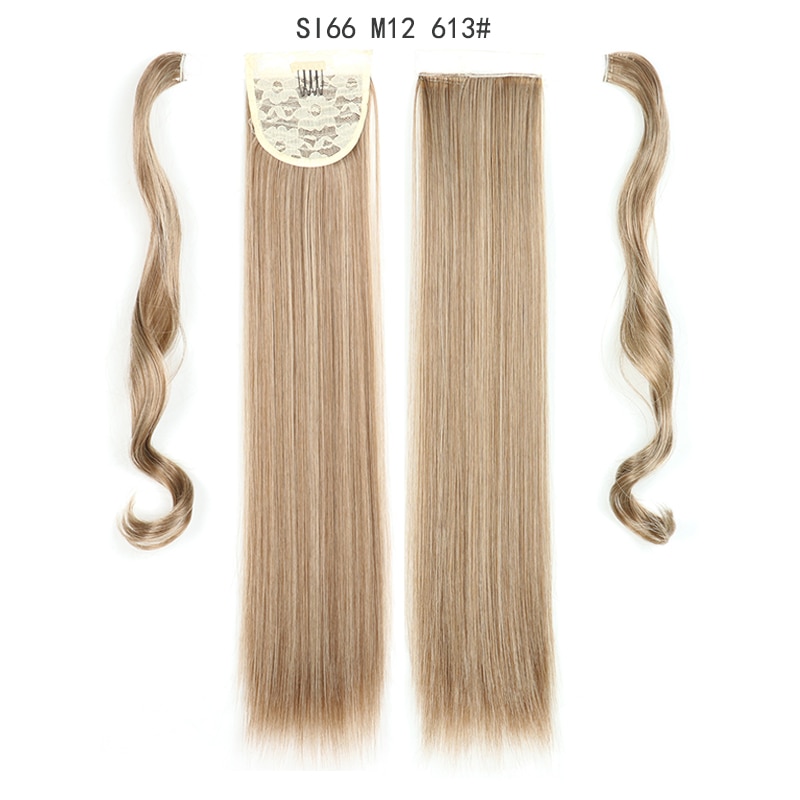 MERISIHAIR Long Straight Wrap Around Clip In Ponytail Hair Extension Heat Resistant Synthetic Pony Tail Fake Hair