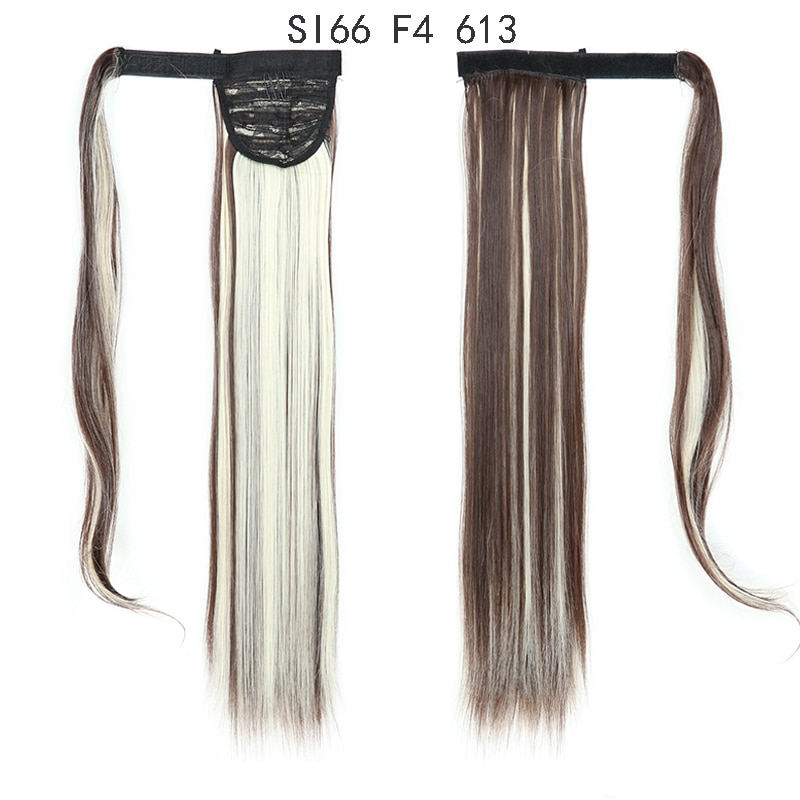MERISIHAIR Long Straight Wrap Around Clip In Ponytail Hair Extension Heat Resistant Synthetic Pony Tail Fake Hair