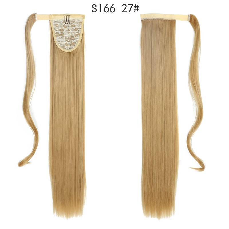MERISIHAIR Long Straight Wrap Around Clip In Ponytail Hair Extension Heat Resistant Synthetic Pony Tail Fake Hair