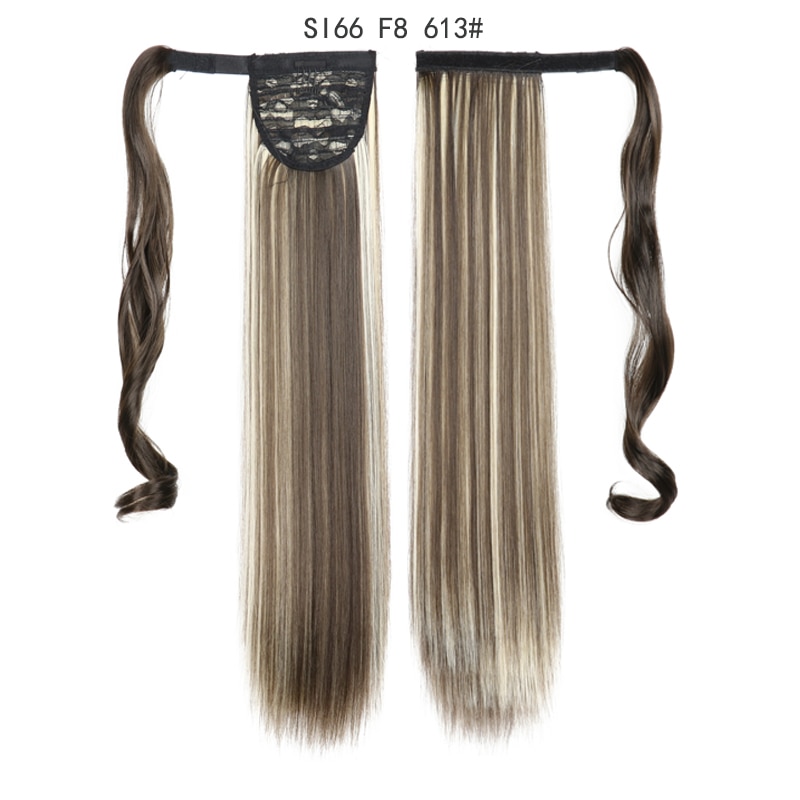 MERISIHAIR Long Straight Wrap Around Clip In Ponytail Hair Extension Heat Resistant Synthetic Pony Tail Fake Hair
