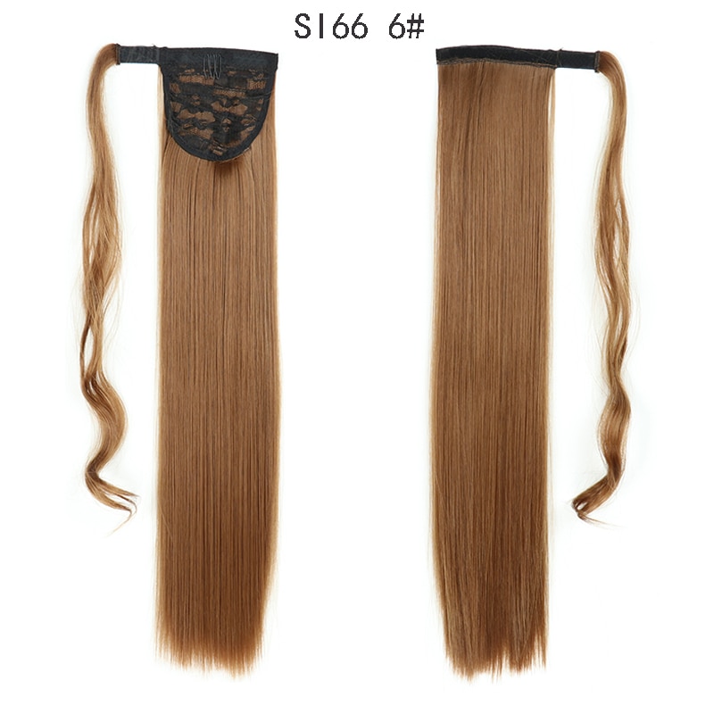 MERISIHAIR Long Straight Wrap Around Clip In Ponytail Hair Extension Heat Resistant Synthetic Pony Tail Fake Hair