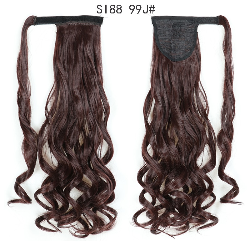 MERISIHAIR Long Straight Wrap Around Clip In Ponytail Hair Extension Heat Resistant Synthetic Pony Tail Fake Hair