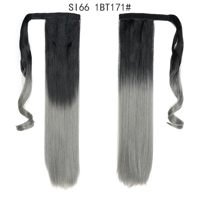 MERISIHAIR Long Straight Wrap Around Clip In Ponytail Hair Extension Heat Resistant Synthetic Pony Tail Fake Hair