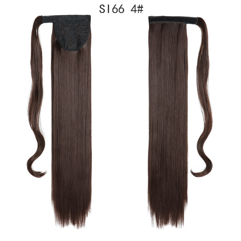MERISIHAIR Long Straight Wrap Around Clip In Ponytail Hair Extension Heat Resistant Synthetic Pony Tail Fake Hair