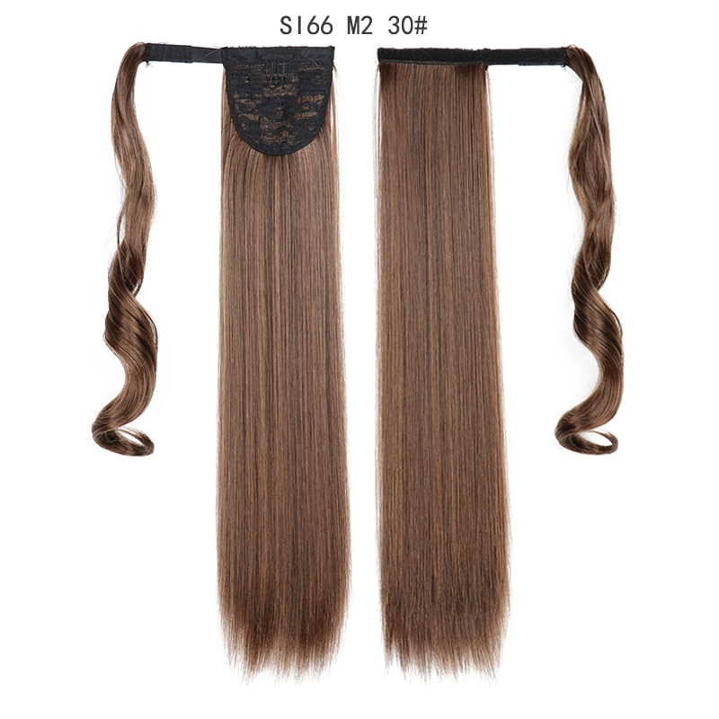 MERISIHAIR Long Straight Wrap Around Clip In Ponytail Hair Extension Heat Resistant Synthetic Pony Tail Fake Hair