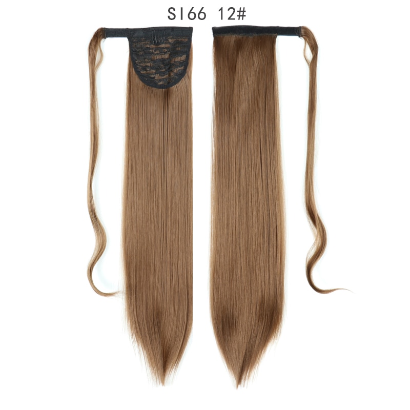 MERISIHAIR Long Straight Wrap Around Clip In Ponytail Hair Extension Heat Resistant Synthetic Pony Tail Fake Hair