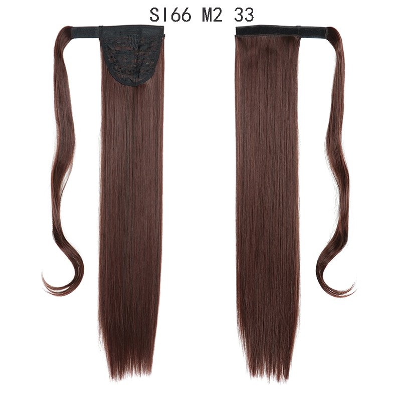 MERISIHAIR Long Straight Wrap Around Clip In Ponytail Hair Extension Heat Resistant Synthetic Pony Tail Fake Hair
