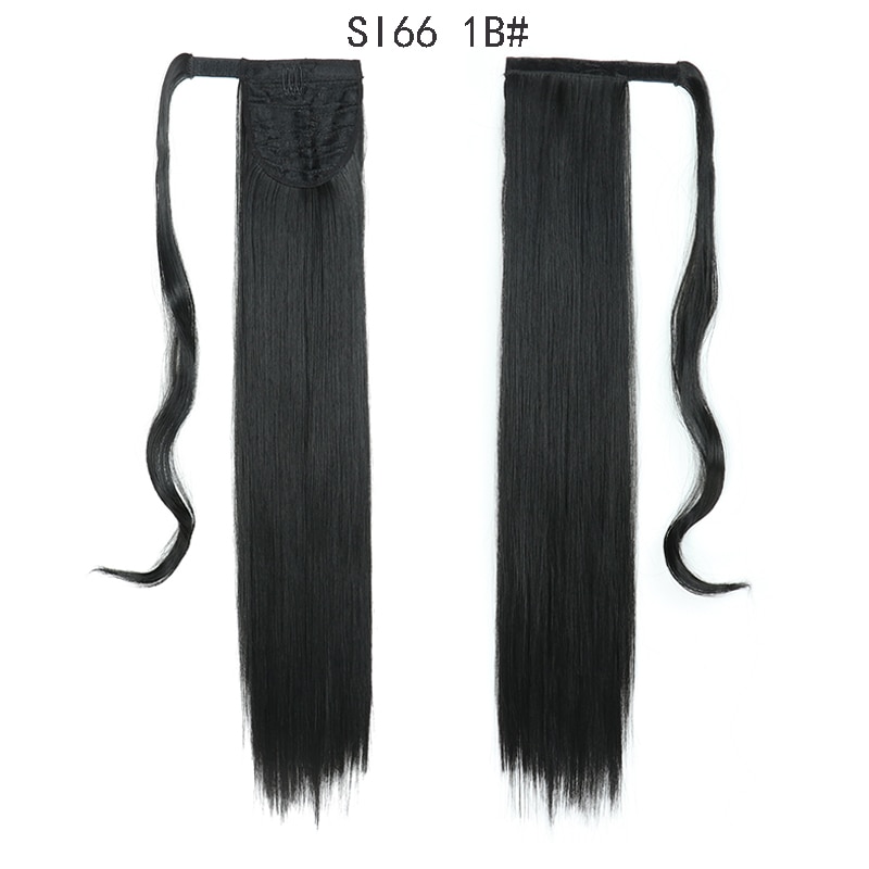 MERISIHAIR Long Straight Wrap Around Clip In Ponytail Hair Extension Heat Resistant Synthetic Pony Tail Fake Hair