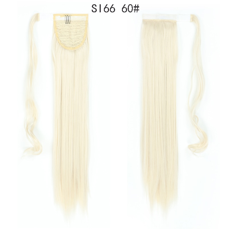 MERISIHAIR Long Straight Wrap Around Clip In Ponytail Hair Extension Heat Resistant Synthetic Pony Tail Fake Hair