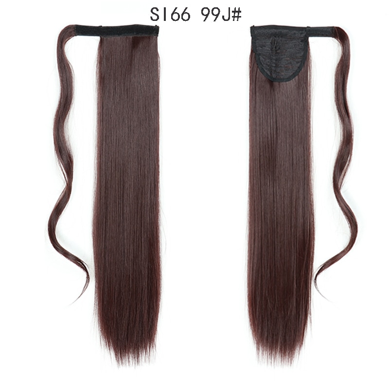 MERISIHAIR Long Straight Wrap Around Clip In Ponytail Hair Extension Heat Resistant Synthetic Pony Tail Fake Hair