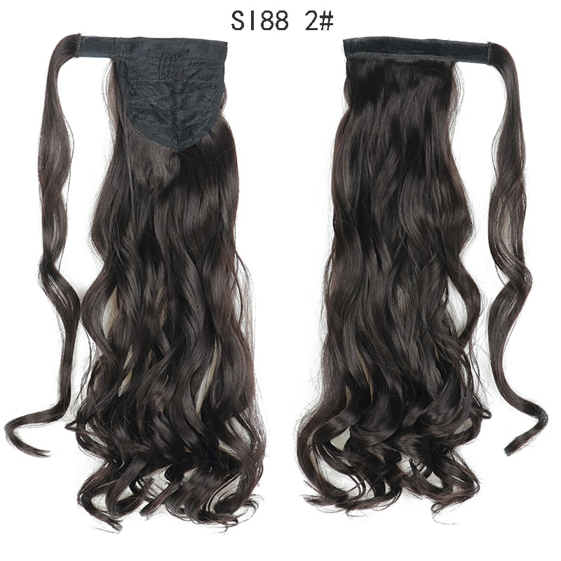 MERISIHAIR Long Straight Wrap Around Clip In Ponytail Hair Extension Heat Resistant Synthetic Pony Tail Fake Hair