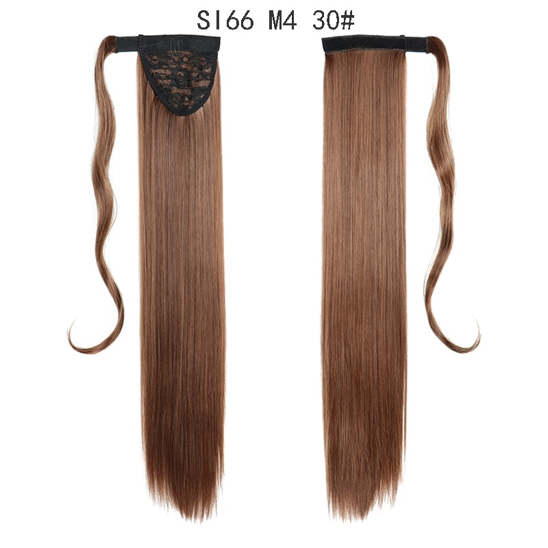 MERISIHAIR Long Straight Wrap Around Clip In Ponytail Hair Extension Heat Resistant Synthetic Pony Tail Fake Hair