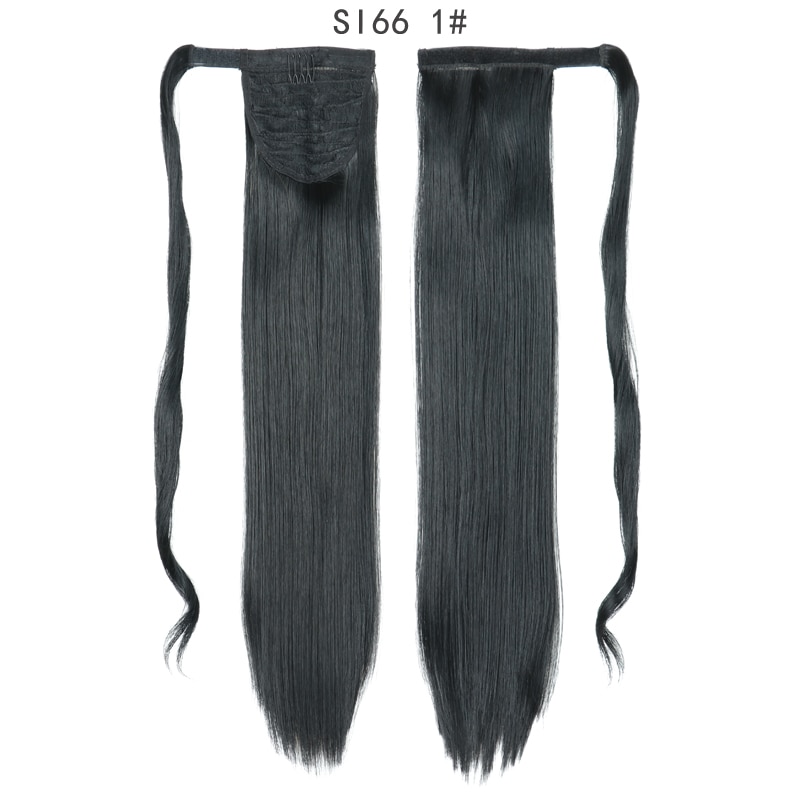 MERISIHAIR Long Straight Wrap Around Clip In Ponytail Hair Extension Heat Resistant Synthetic Pony Tail Fake Hair
