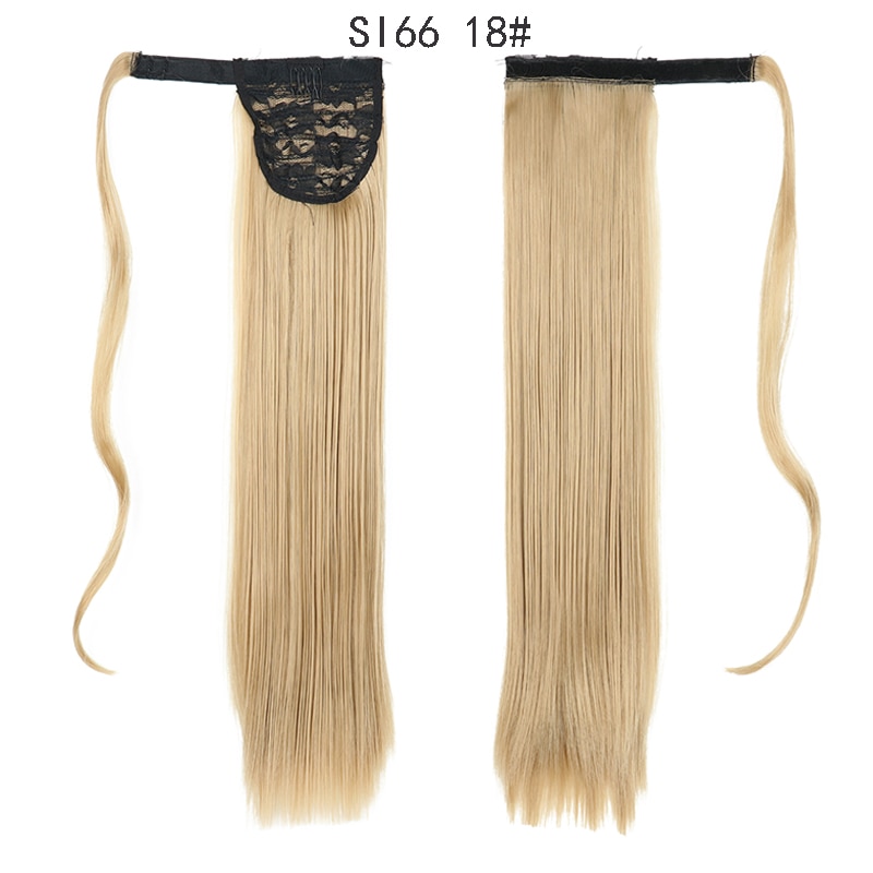 MERISIHAIR Long Straight Wrap Around Clip In Ponytail Hair Extension Heat Resistant Synthetic Pony Tail Fake Hair