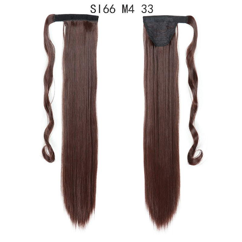 MERISIHAIR Long Straight Wrap Around Clip In Ponytail Hair Extension Heat Resistant Synthetic Pony Tail Fake Hair