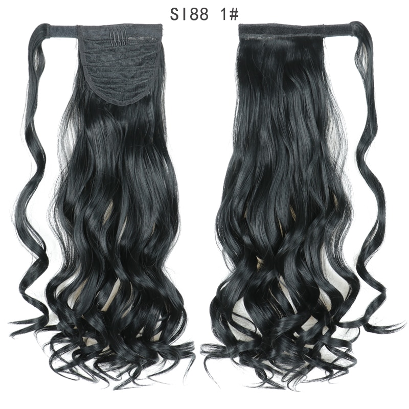 MERISIHAIR Long Straight Wrap Around Clip In Ponytail Hair Extension Heat Resistant Synthetic Pony Tail Fake Hair