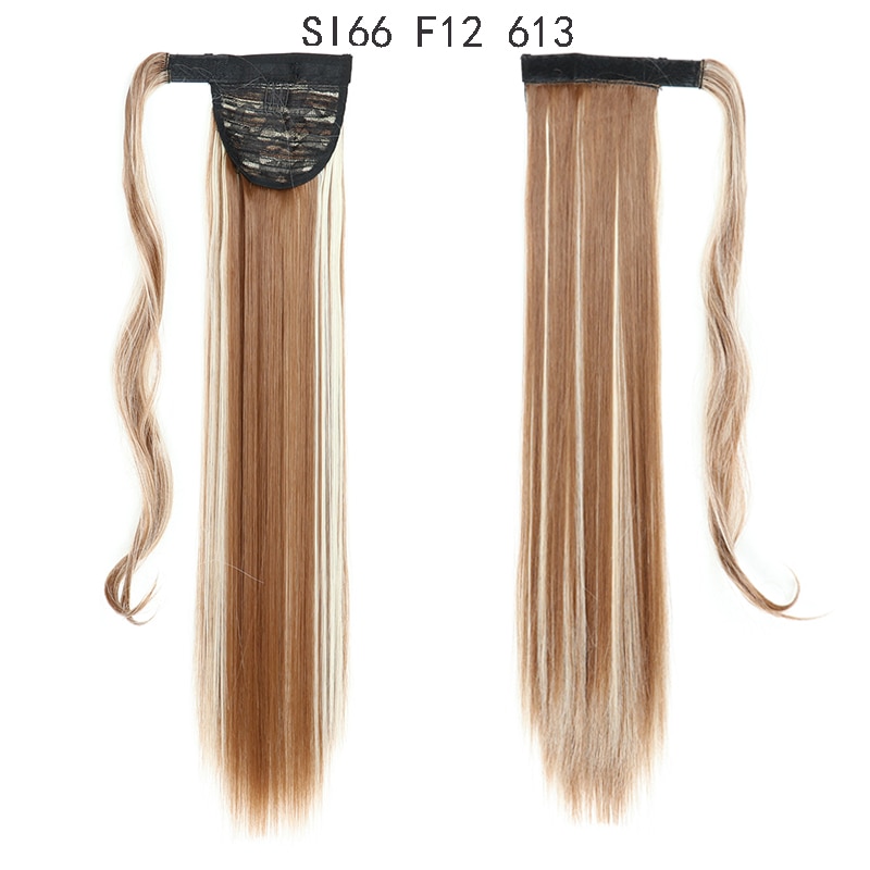 MERISIHAIR Long Straight Wrap Around Clip In Ponytail Hair Extension Heat Resistant Synthetic Pony Tail Fake Hair