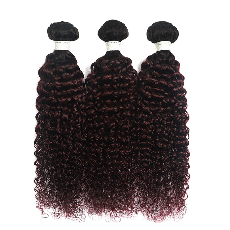Kinky Curly Human Hair Bundles 8-26Inch Ombre Blonde Brown Brazilian Hair Weave Bundles 1/3/4PCS Non-Remy Hair Extensions SOKU