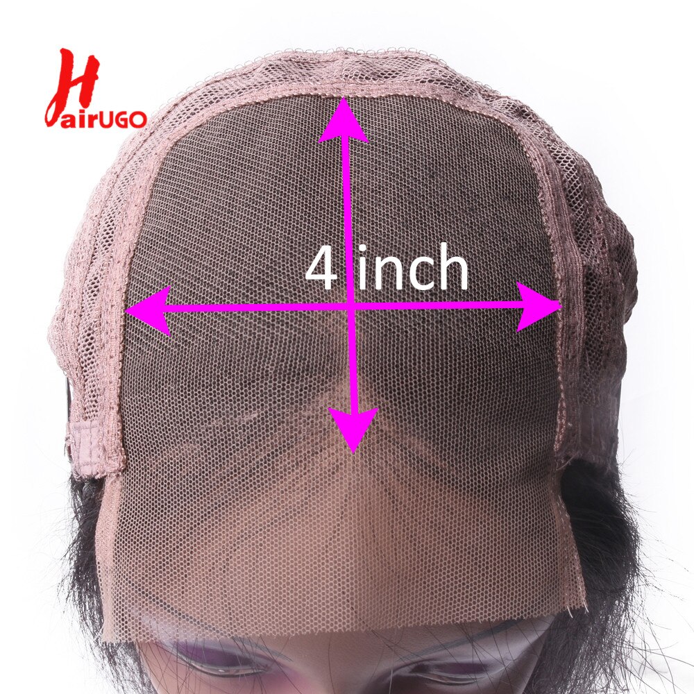 HairUGo Brazilian Lace Closure Wig Human Hair Wigs Non-Remy Straight Wigs For Black Women 4*4 Lace Closure Wig Pre Plucked 150%