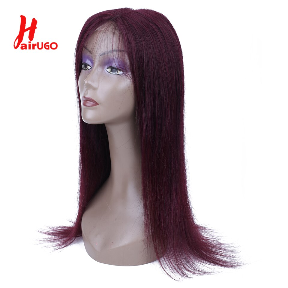 HairUGo 4x4 Lace Closure Wigs 99J Brazlian Remy Straight Lace Closure Human Hair Wigs For Black Women Human Hair Wig Pre Plucked