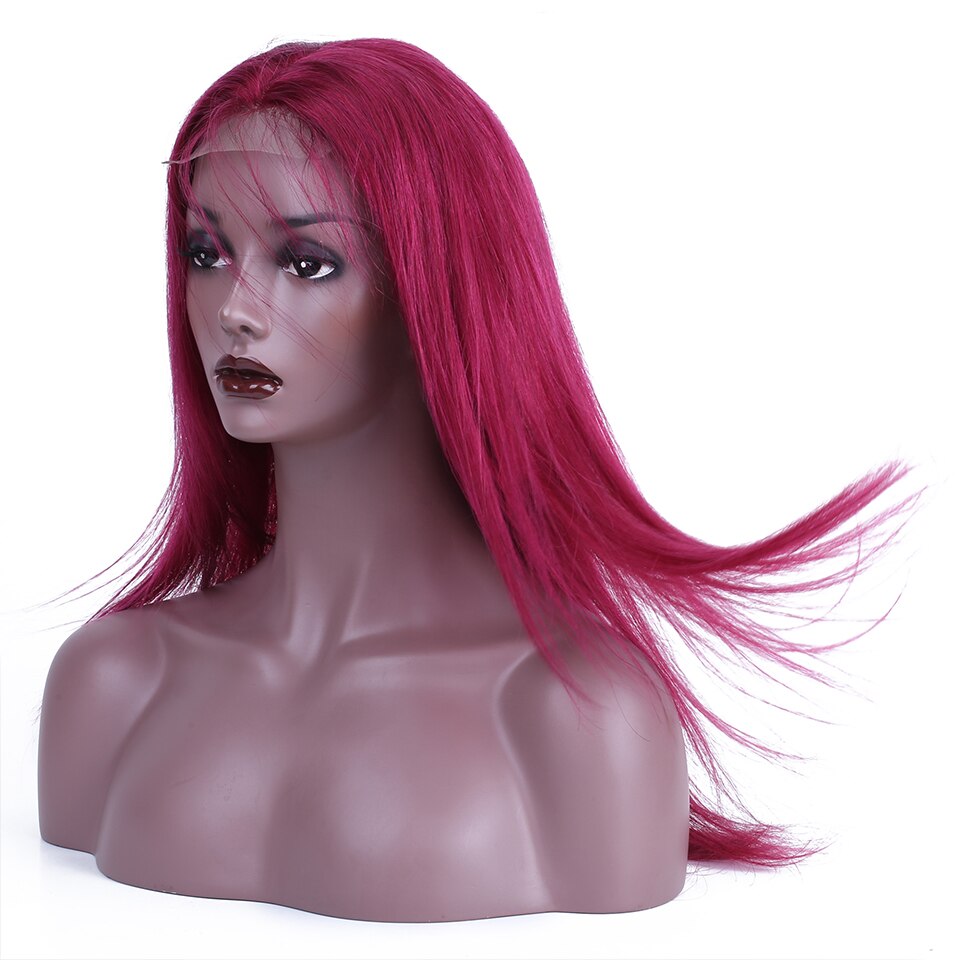 HairUGo 4x4 Lace Closure Wigs 99J Brazlian Remy Straight Lace Closure Human Hair Wigs For Black Women Human Hair Wig Pre Plucked