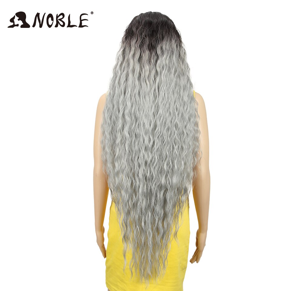 Noble Cosplay Synthetic Lace Front Wig Long Wig Cosplay Curly 42 Inch Ombre Blonde color Wig Synthetic Lace Front Wig For Women