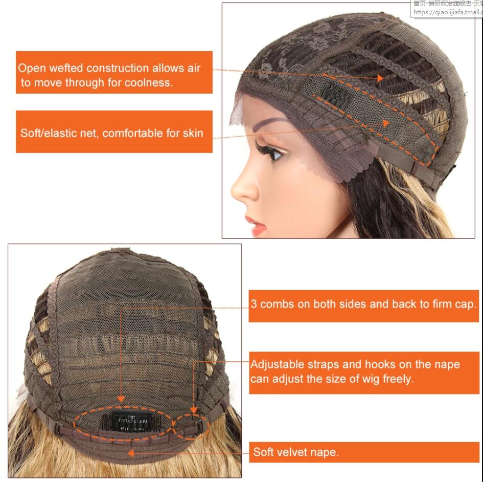 Noble Cosplay Synthetic Lace Front Wig Long Wig Cosplay Curly 42 Inch Ombre Blonde color Wig Synthetic Lace Front Wig For Women